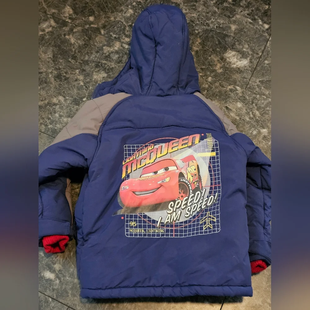 Y2k Disney Cars Lightening McQueen Boys 3t Heavy Jacket Coat Fleece Lined Nitro